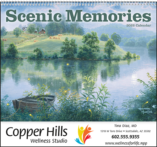 Scenic Memories Spiral Bound Wall Calendar for 2022